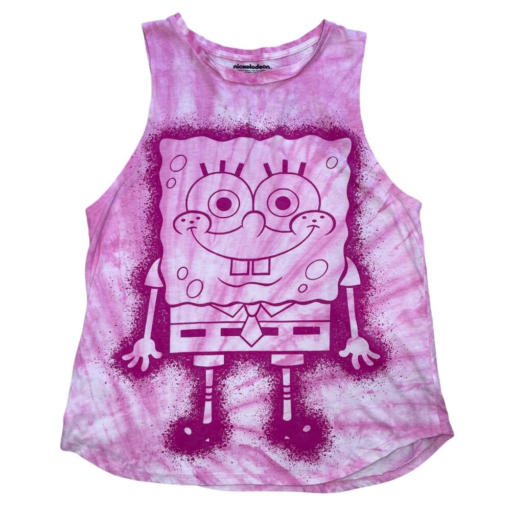 Nickelodeon‎ SpongeBob SquarePants Airbrush Tank Top Junior's Size Large (11-13)